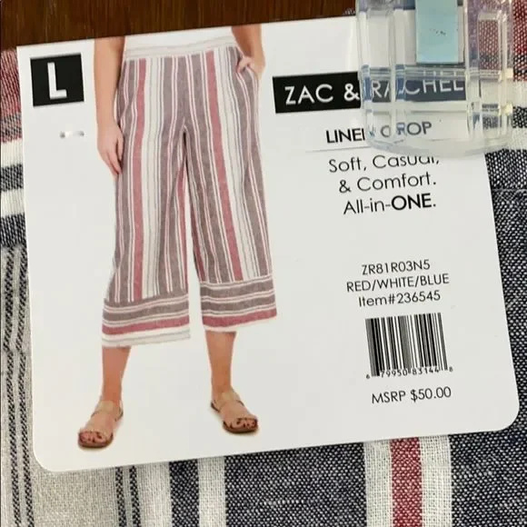 Zac and Rachel Linen Wide Leg Cropped Capris - Picture 4 of 4